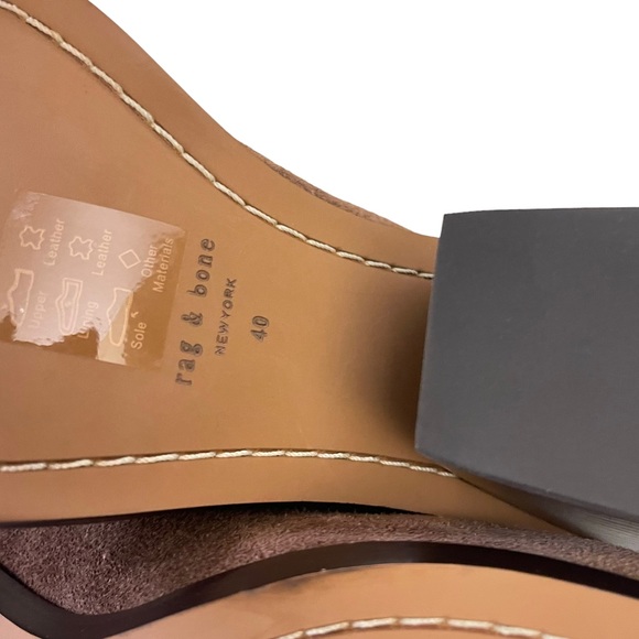 Rag and Bone Brown Suede Leather Pointed Block Heel Chelsea Ankle Boots 40 New - Picture 3 of 12